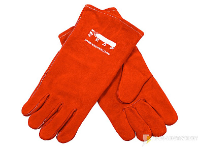 Краги спилковые КЕДР КС-12 КЕВЛАР, красные