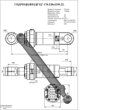 Гидроцилиндр ЦГ-170.120х1295.22